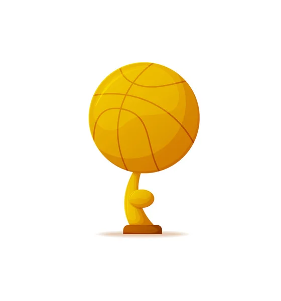 Spor Ödülü, altın basketbol topu Ödülü Trophy — Stok Vektör