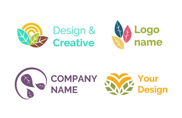 Logo creativo di progettazione Nome, icona dell'azienda di marca — Vettoriale Stock