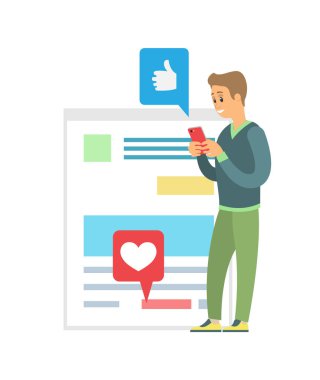 Telefon, sosyal medya iletişimi kullanarak Blogger