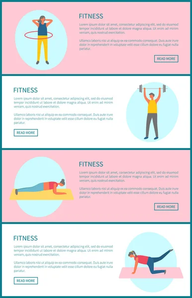 Fitness and Healthy Lifestyle Web Page Templates — Stock Vector