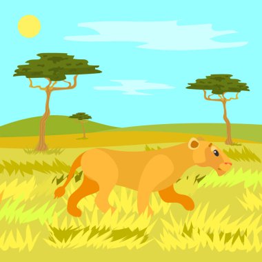 Jungle Safari, vahşi doğa ve hayvan dişi aslan