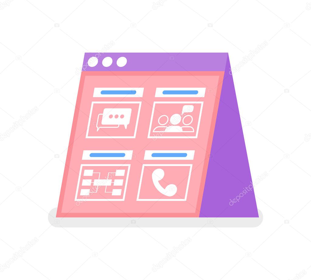 Online Communication, Message and Cell Icon Vector