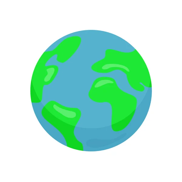 Icona variopinta del pianeta Terra isolata sul bianco — Vettoriale Stock