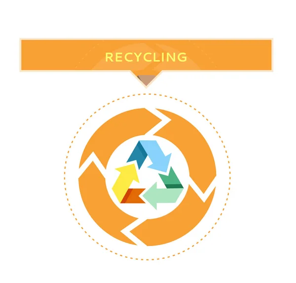 Design de Logotipo de Reciclagem com Vetor Gráfico Circular — Vetor de Stock