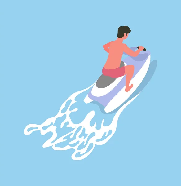Jetski or Waterbike, Transport for Water Vector — Stock Vector