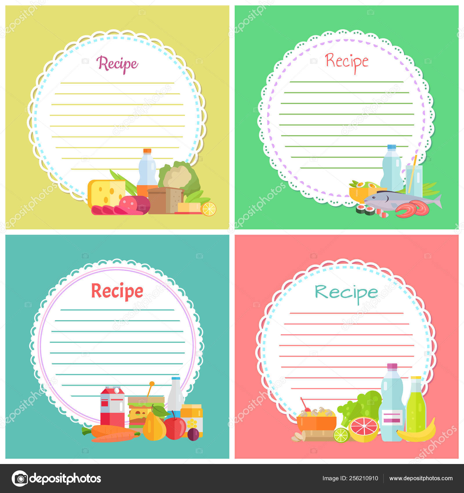 Recipe Book Notes with Lines for Food Preparation Stock Vector Image by