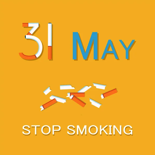 31 mai Cessez de fumer Affiche Journée mondiale sans tabac — Image vectorielle