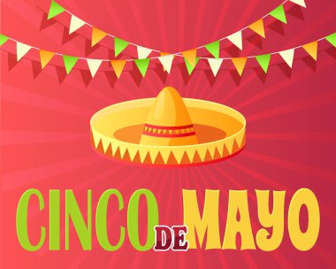 Cinco de Mayo 5 Mayıs tebrik poster daire