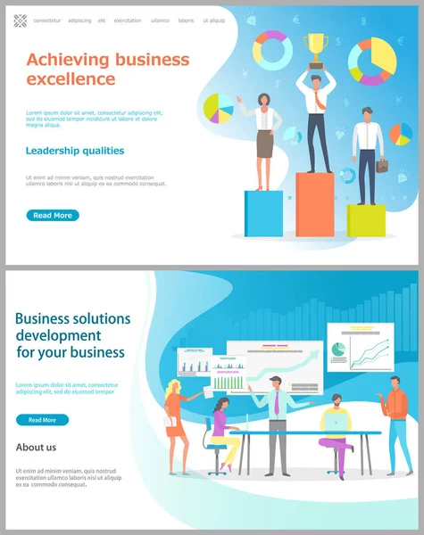 Atteindre l'excellence en affaires, solution d'affaires — Image vectorielle