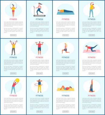Sağlıklı Insanlar Lifestyle, Fitness Web sayfası vektör