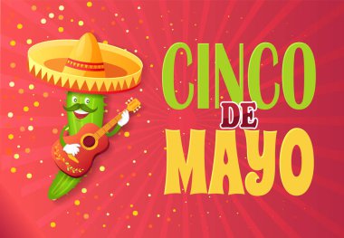 Cinco de Mayo salatalık karakter giyen Sombrero