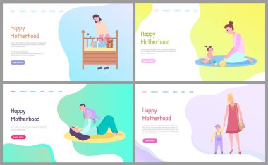 Anne bakım bebek, anne ve çocuk Web vector