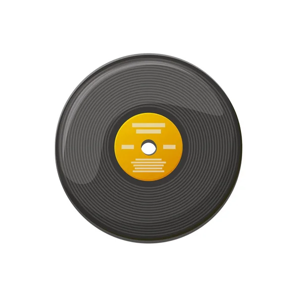 音楽を再生するためのブラックプレート、ビニールレコードベクトル — ストックベクタ