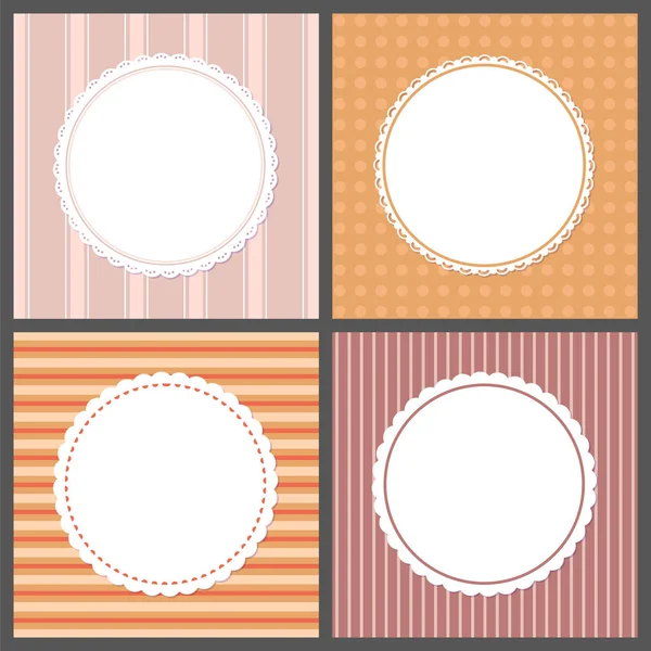 Pastel kleur zachte posters met ronde frames — Stockvector