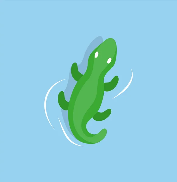Aufblasbares Krokodil im Wasser isoliert Cartoon-Spielzeug — Stockvektor