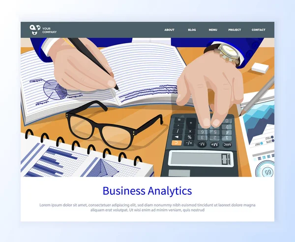 Comptage des mains des travailleurs, Business Analytics Vector — Image vectorielle