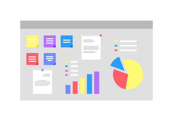 Tafel mit Infografik und Visualisierung von Plänen — Stockvektor