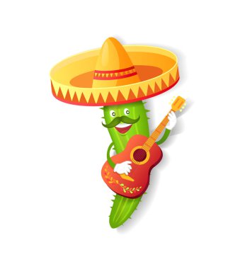 Sombrero Meksika Cuctus, Gitar ve Bıyık