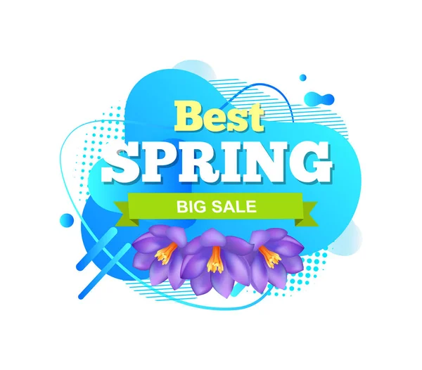 Bester Frühlingsverkauf, Irisblüten abstrakte Flüssigkeit — Stockvektor