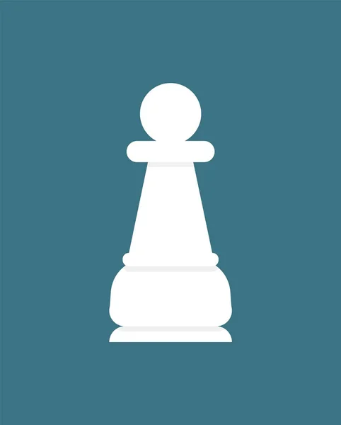 Schackpjäs bonde, vit figur isolerad på blått — Stock vektor