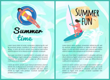 Yaz Saati ve Eğlenceli Posterler, Tatildeki İnsanlar