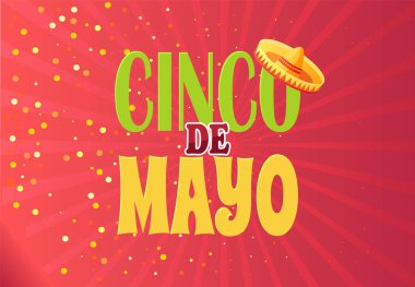 Cinco de Mayo 5 Mayıs tebrik poster daire