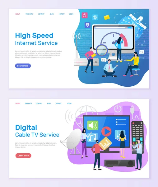 Digitale kabel-TV-service hoge snelheid van Internet — Stockvector