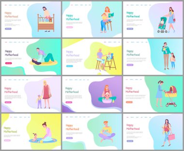 Bebekler web sitesi seti ile Mutlu Anneanne