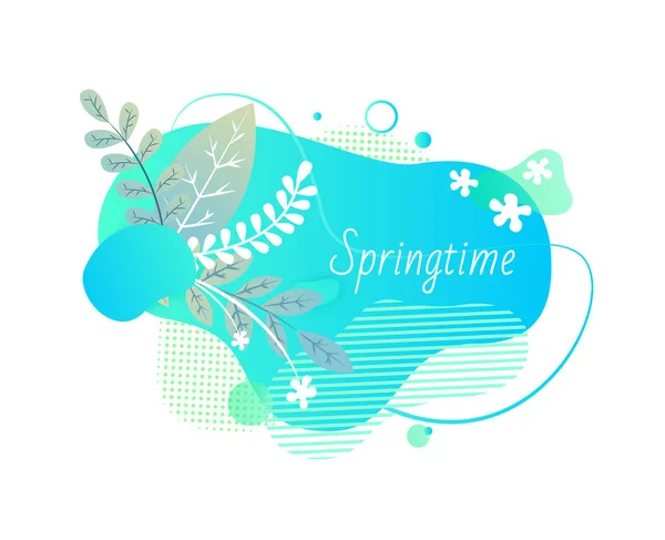 Frühling abstraktes Design Banner mit Laub — Stockvektor