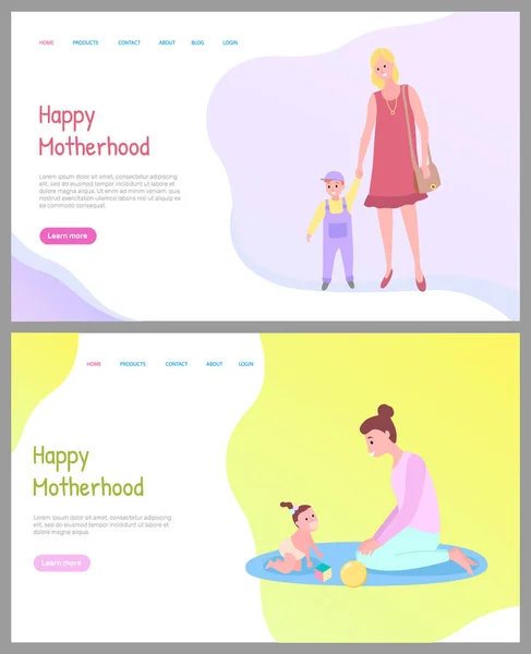 Rodina spolu, Máma a Kid, mateřský vektor — Stockový vektor