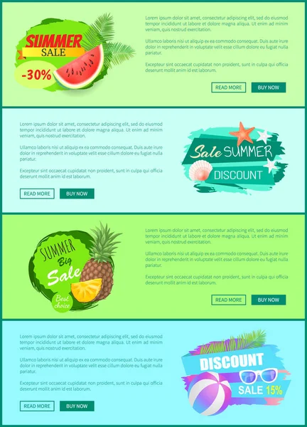 Summer Sale Watermelon Star Vector Illustration — Stock Vector