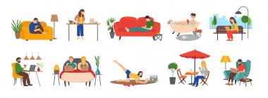 Telefonlarda ve Dizüstü Bilgisayarlarda İnternet Kullanan Kişiler Set