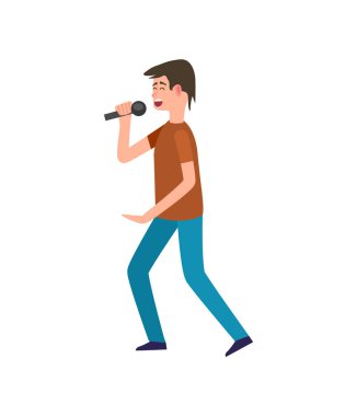 Şarkıcı Holding Mikrofon Performansı İzole