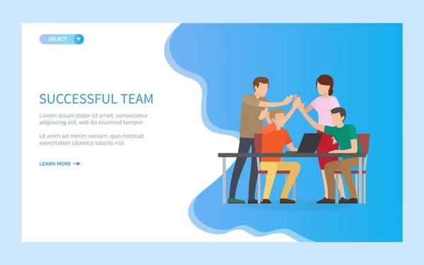 Succesvolle team mensen werken graag samen — Stockvector