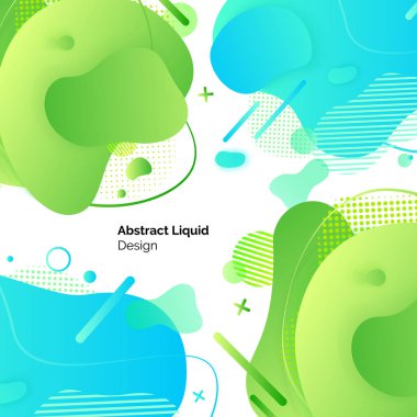 Abstract Liquid Design Set of Posters Template clipart