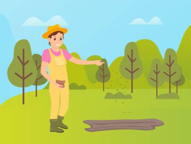 Tarlada Çiftçi Kadın Ekim Tohumları, Çiftçi Kişi