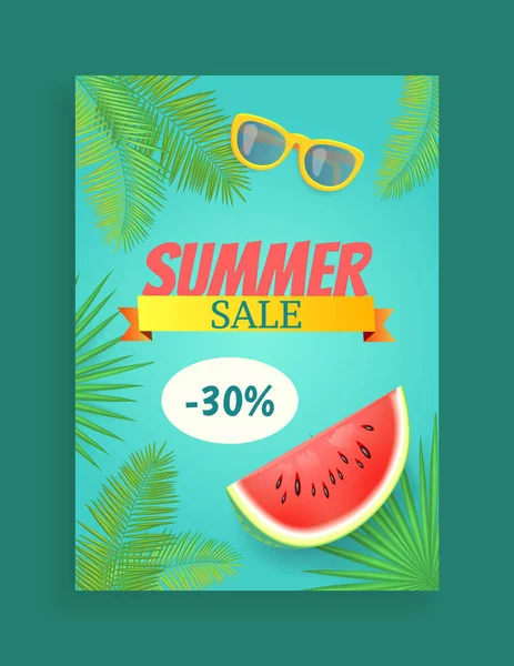 Summer Sale Vector Banner Promotion Leaflet Sample — Stock Vector
