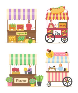 Hot Dog Satıcı, Sebze Pazarı ve Dondurma