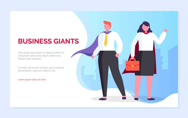 Strona internetowa firmy Giants ludzie mężczyzna i Kobieta — Wektor stockowy
