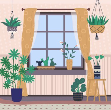 Oda İçi, Bitkiler sera ile Ev Odası