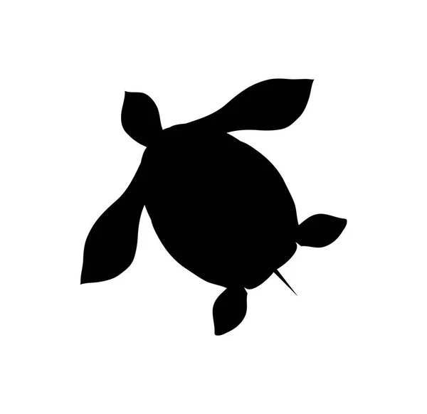 Icona isolata con silhouette di tartaruga. Anfibio vettoriale — Vettoriale Stock