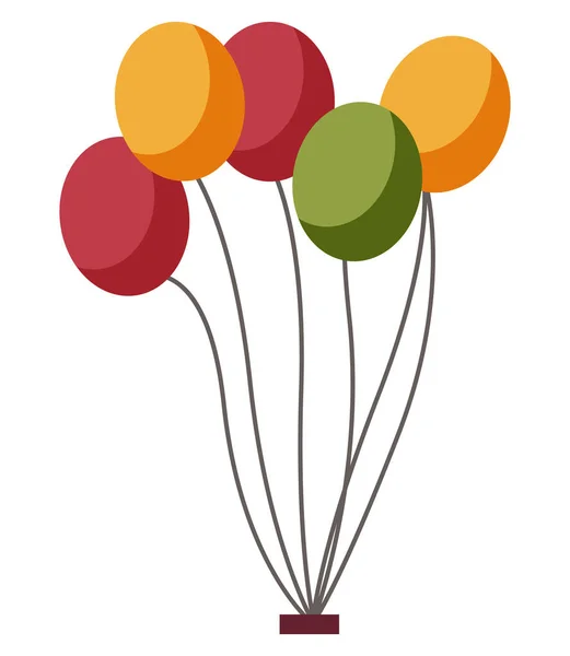 Color Balloons Decor, Park or Fun Fair Element — Stock Vector