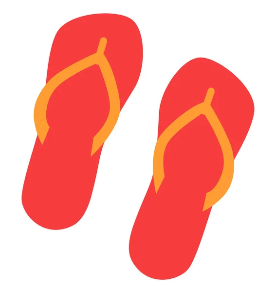 Flip-flops untuk Beach Emblem Isolated Vector Icon - Stok Vektor