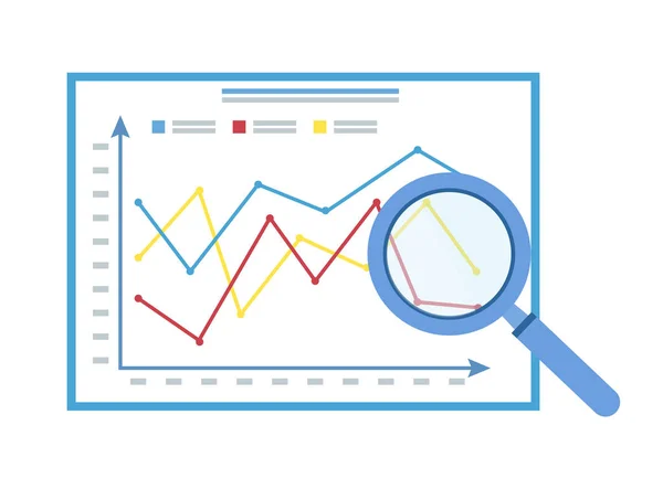 Nagyító az analitikus diagramokon, keresés — Stock Vector