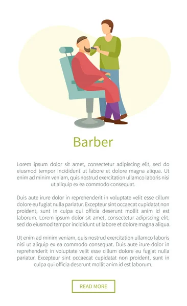 Friseur Poster Friseur schneiden oder rasieren Bart — Stockvektor