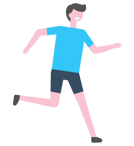 Personaggio del fumetto del vettore della persona che fa jogging. Maratona — Vettoriale Stock