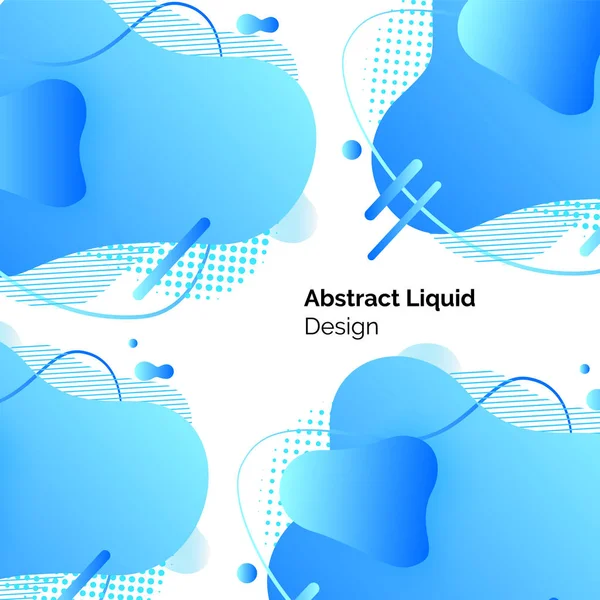 青い抽象的な液体の設計、線および形 — ストックベクタ