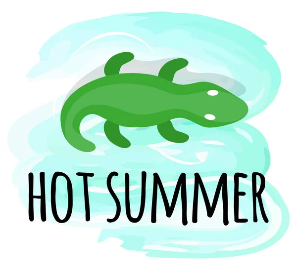 Crocodile gonflable à vecteur isolé chaud d'été — Image vectorielle
