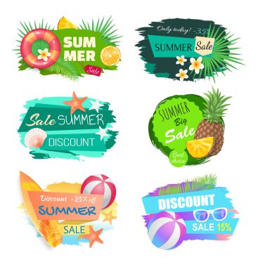 Summer Summertime satış seti vektör Illustration