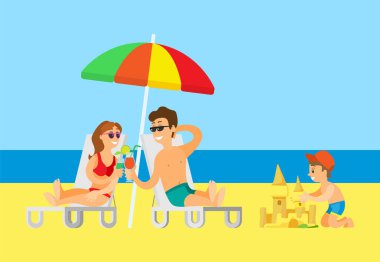 Çift Içme kokteyli ve çocuk Binası Kalesi